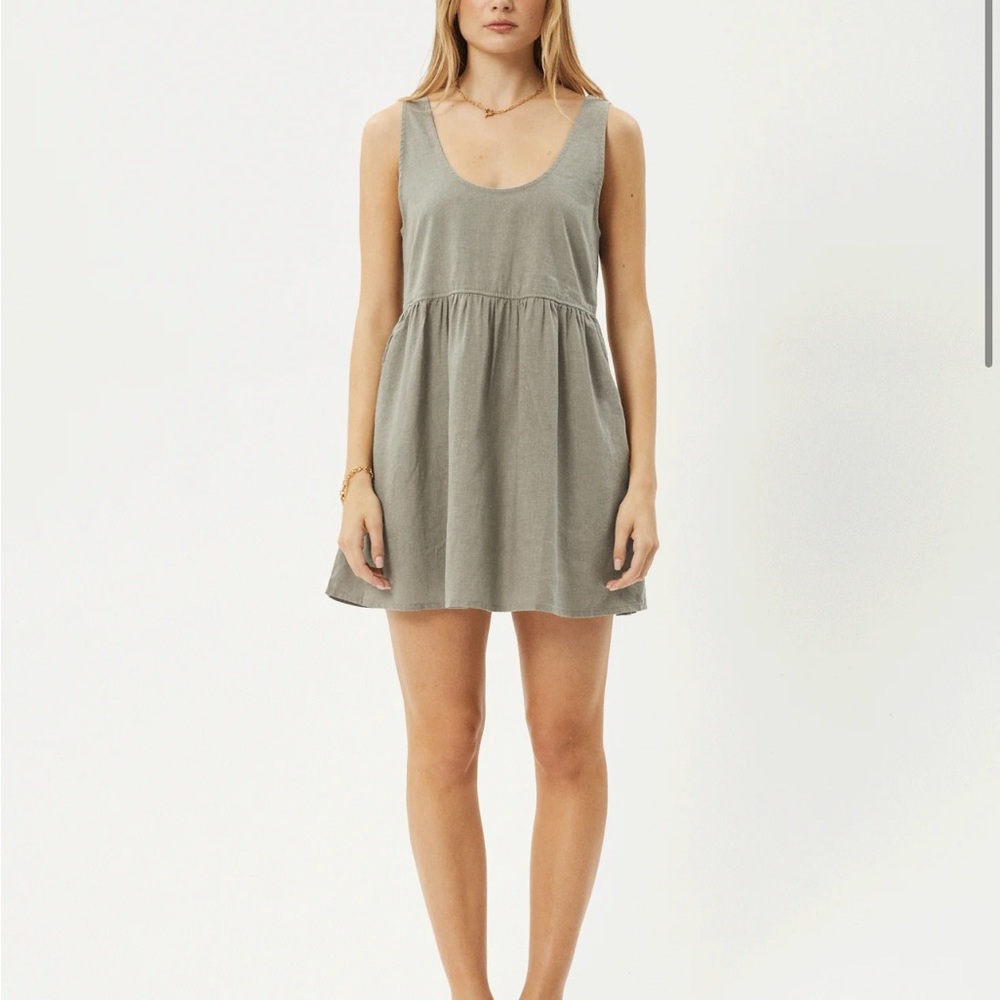Afends Mini Dress in Olive Green NWT